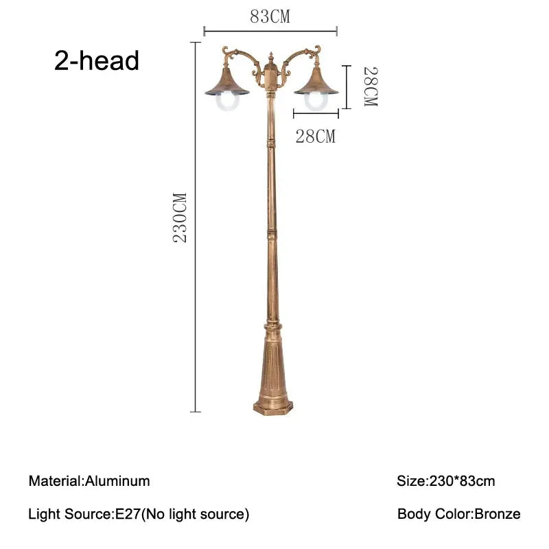 European Outdoor Waterproof Garden Light Villa Courtyard Lawn Lamp Community Park High Pole Street Lamps Landscape Lighting