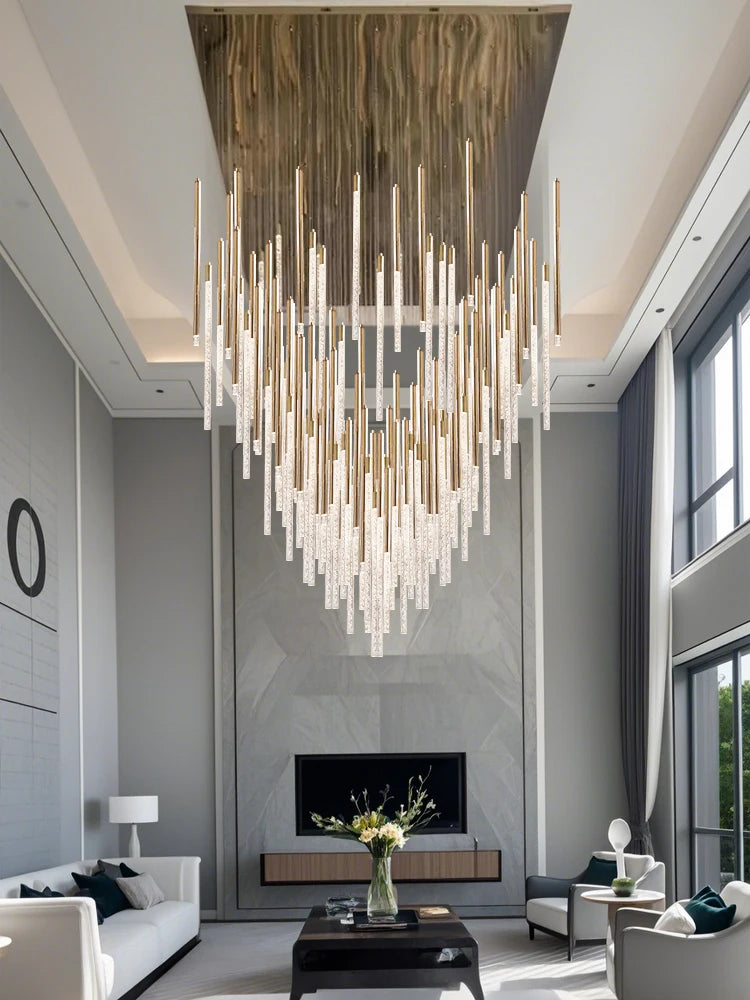 Hotel lobby LED Chandelier Villa hall Living room Crystal Chandeliers Customable High Ceilings Chandelier
