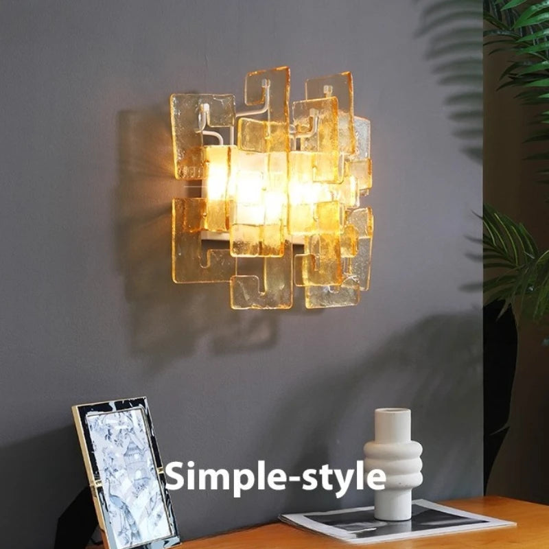 Modern Creative Vintage Glass Wall Lamps Living Dining Room Bedroom Sconces Hallway Bedsides LED Indoor Illumination Ornaments