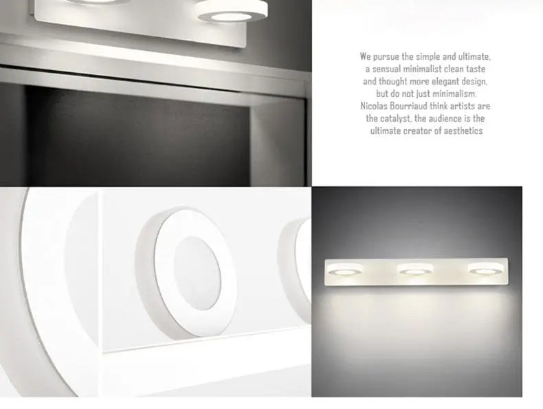 Modern Stair Led Wall Lamp Kitchen Bathroom Mirror Light Fixture Decor Bedroom Home Lighting White Metal Acrylic Sconce 110-220V