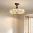 French Mid-Century Style Ceiling Lights Parlor Simple Retro Luxury Gold Resin Pleated Master Bedroom Room Decoration LED Fixture