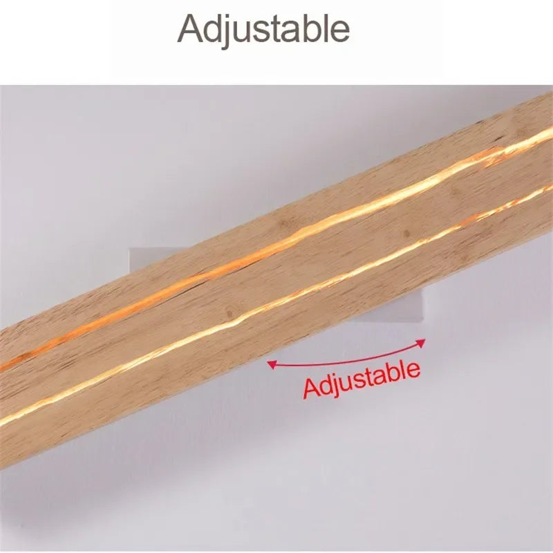 Modern Mirror Led Light Bedside Lamp Wabi Sabi Nordic Cracked Wood Wall Lamp for Living Room Hallway Office Decoration Lamp