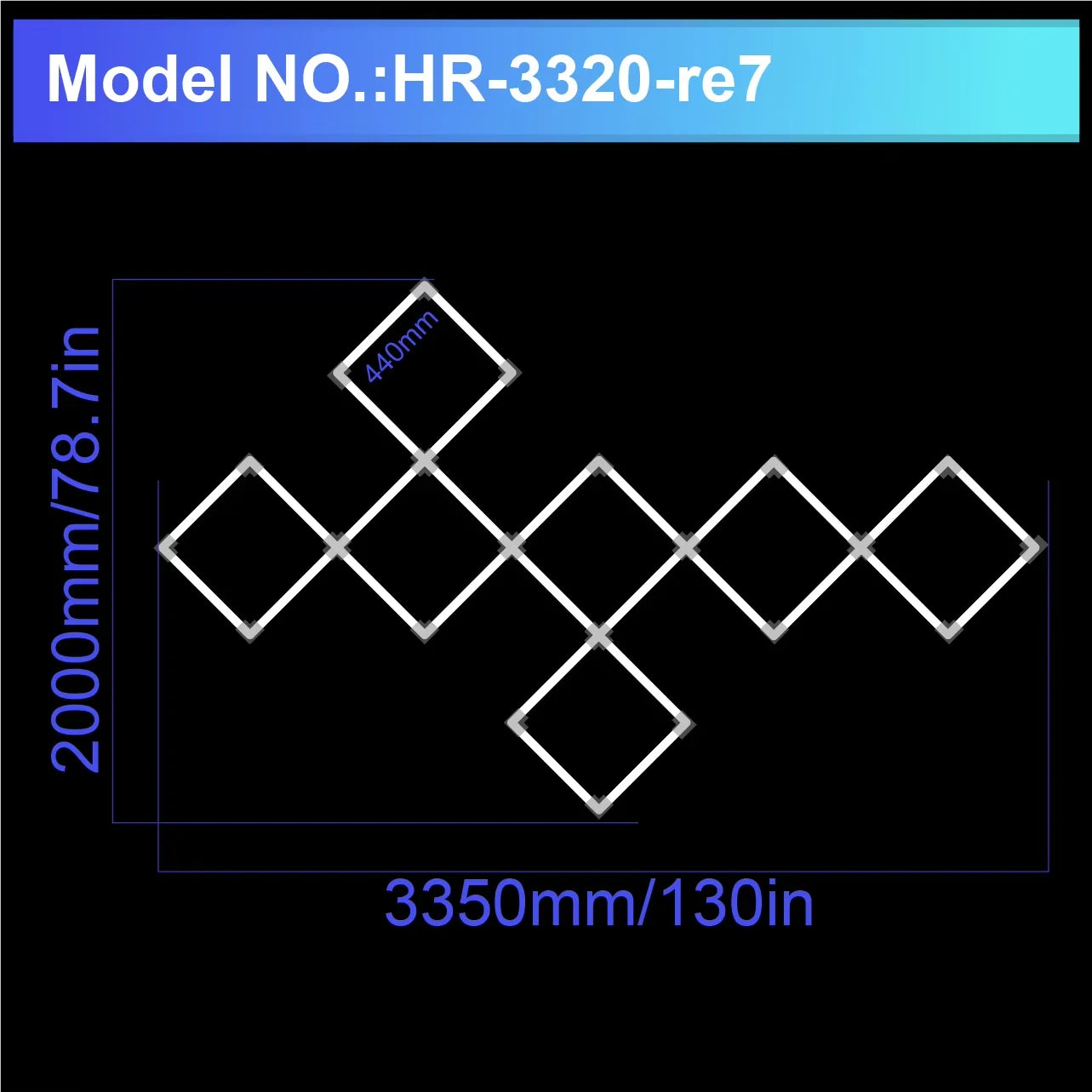 Diamond LED Ceiling Light Hexagonal Design Suitable for Garage Barber Shop Gym Exhibition Hall Ceiling Light Decoration Lighting