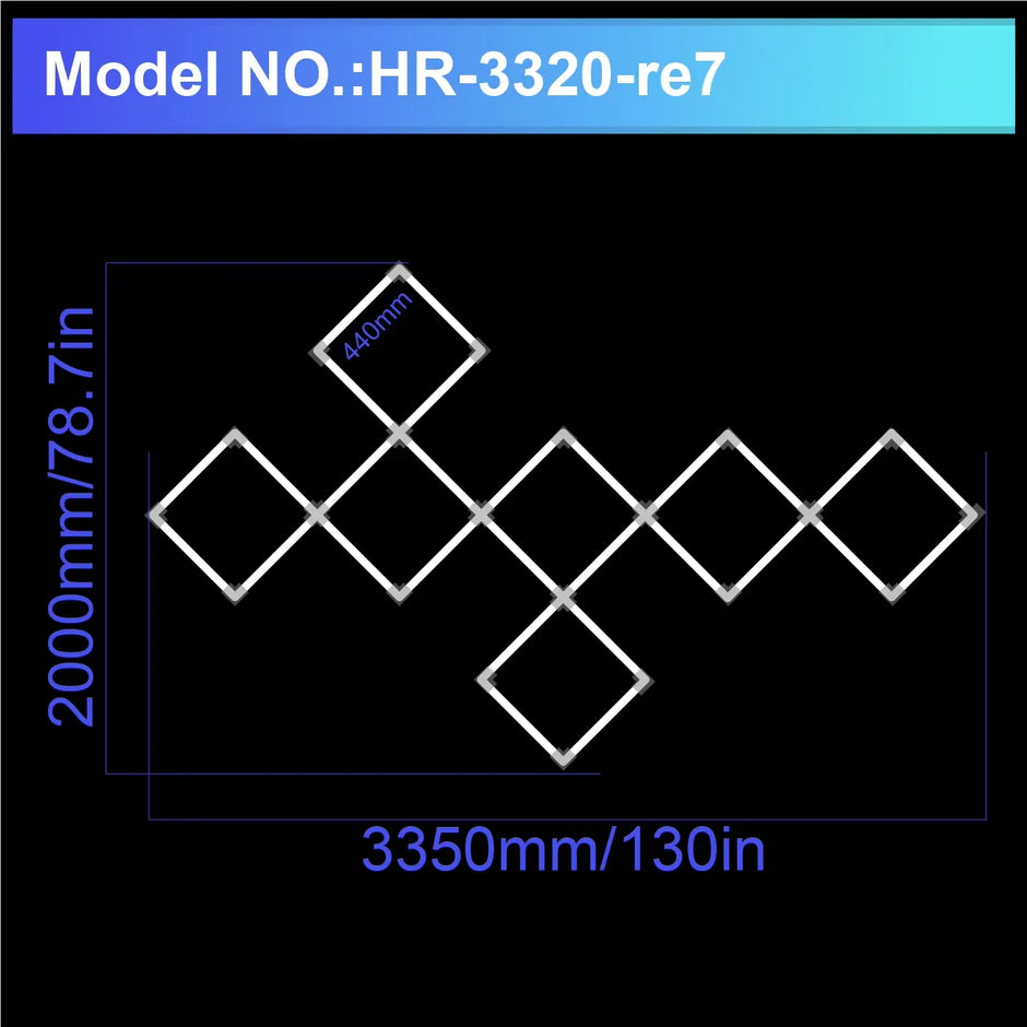 Diamond LED Ceiling Light Hexagonal Design Suitable for Garage Barber Shop Gym Exhibition Hall Ceiling Light Decoration Lighting