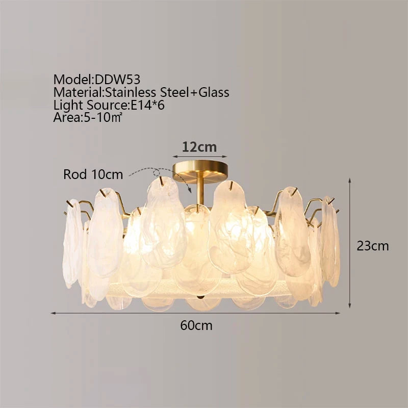 Cream Style Chandelier Lighting Fixtures Furniture Luxurious Living Room Decoration Glass Cloud Chandelier Simple And Modern