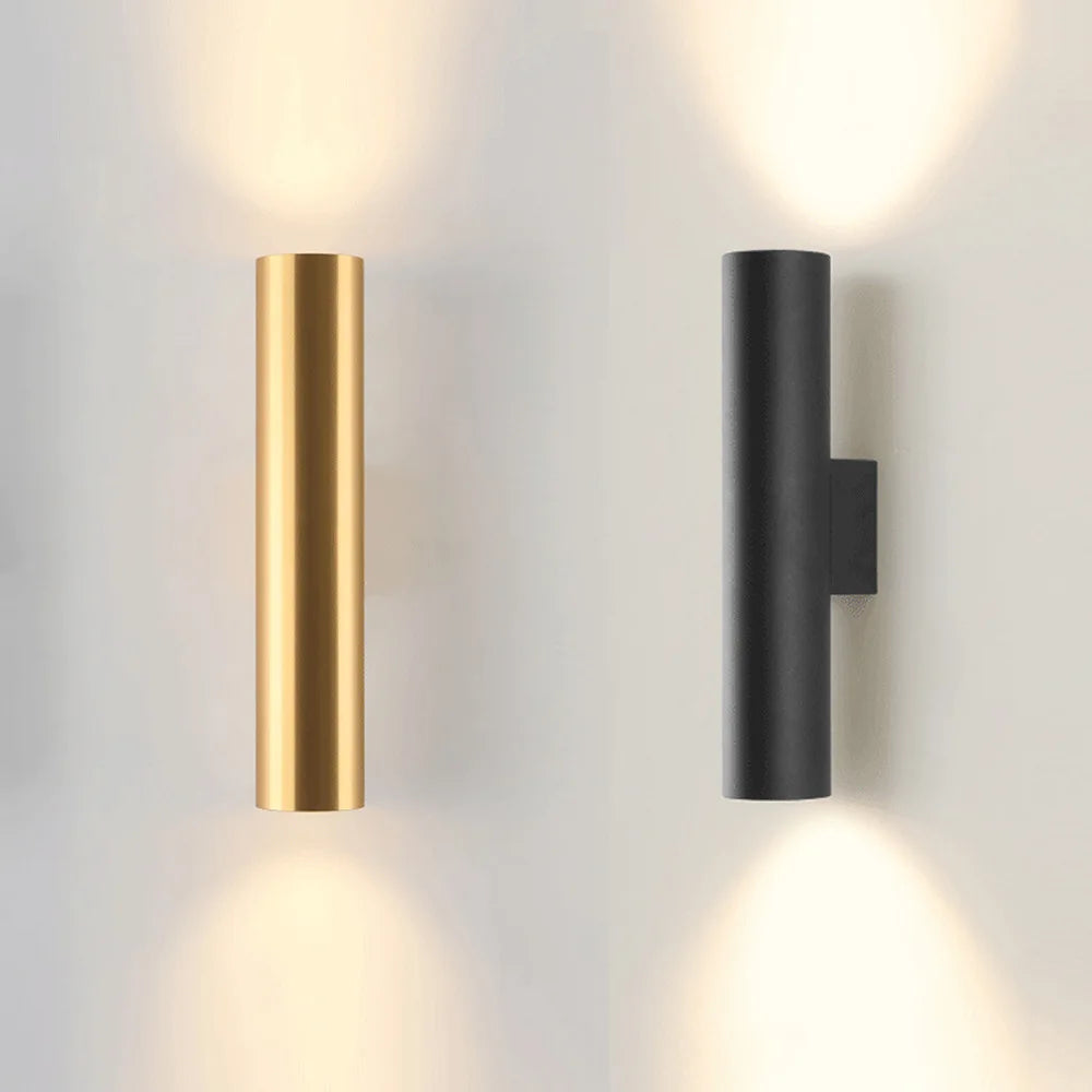 Minimalist Double Headed Cylindrical Wall Lamp Modern Indoor Lamps Background Wall Hallway Bedroom Light Up and Down Luminous