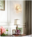 Creative Matte Metal Golden Base with LED Bubble Water Pattern Glass Round Shade Wall Sconce Bedside Lamp