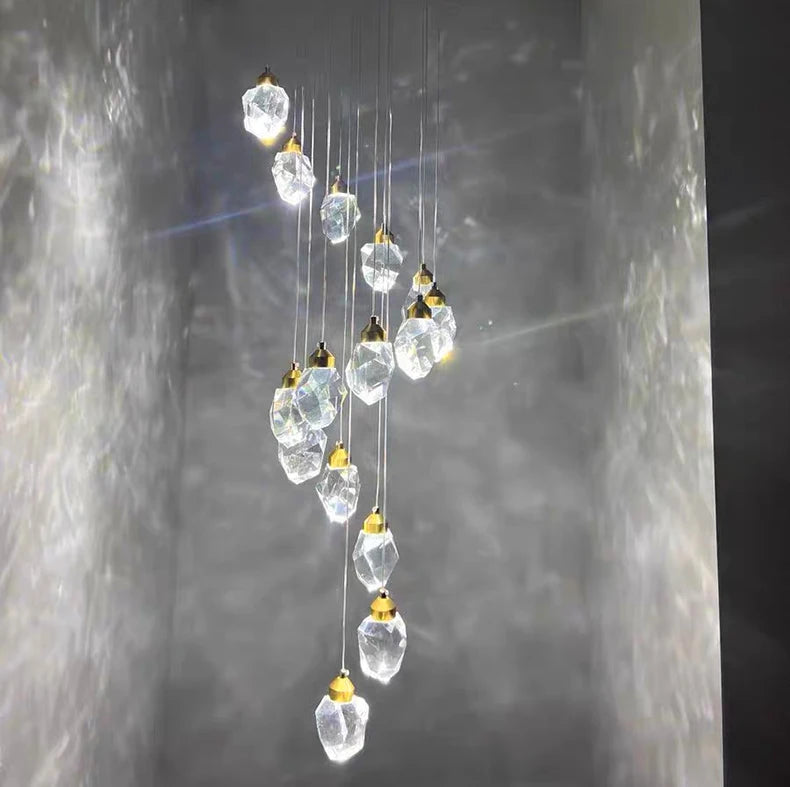 Modern home decoration crystal chandelier, stair Pendant lamp, living room Pendant lights, interior lighting