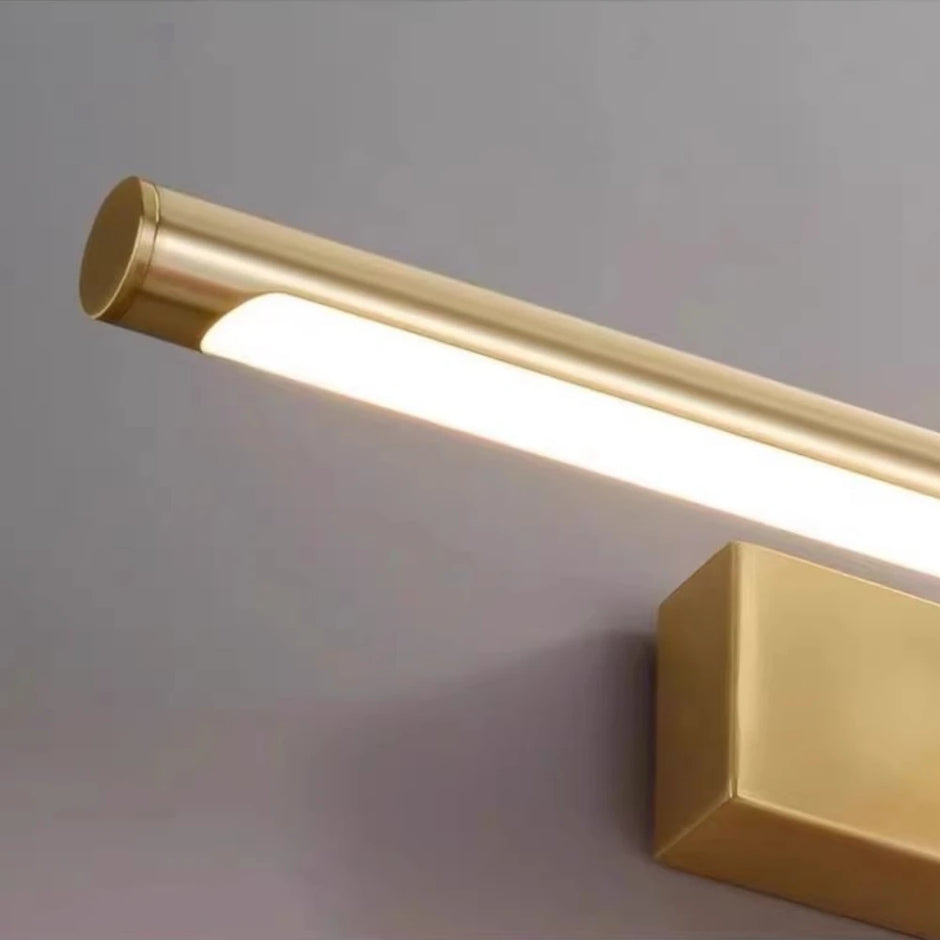Modern Gold Copper LED Wall Light Rotatable Mirror Bathroom Bedroom Sconce Brass Simple Wall Lamp