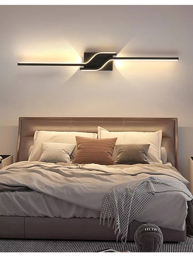 Modern LED Wall Light Minimalist Vertical Light Fixture Sleek Black Sconce For Living Room Bedroom Hallway Indoor Lighting Decor