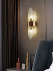 Gold/Black Stainless Steel Crystal Wall Sconce for Living Room, Bedroom, Kitchen Home Decor Lighting, G9 Light Source