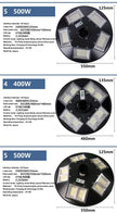 Solar Street Light 300W 400W 500W Waterproof Yard Lamp PIR Motion Sensor Garden Outdoor UFO Lighting with Remote