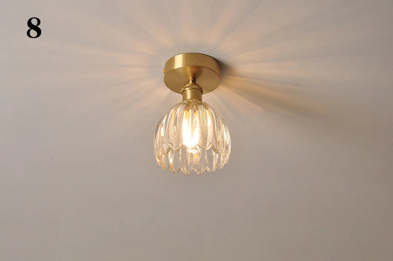 Modern Pendant Ceiling Lamp with Glass Shade for Kitchen Aisle Balcony Bedroom Home Art Deco Led Ceiling Lights Fixtures E27