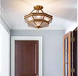 Semi-Flush Copper Ceiling Lamp Outdoor Style D46cm H35cm Living Room Atmosphere Simple Restaurant Balcony Study Ceiling Light