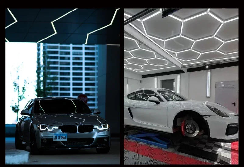 DIY Hair Salon Barbecue Shop Gym Bar Car Showroom 6000-6500k Garage Workshop Ceiling Light Honeycomb Tube Hexagonal LED Lighting