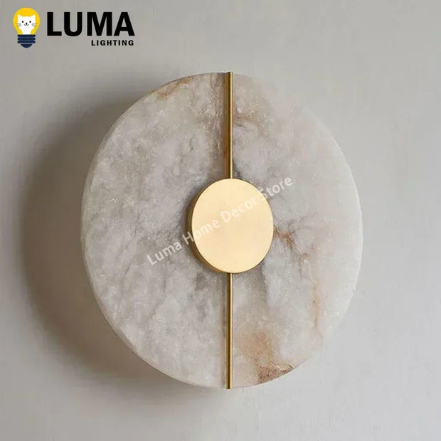 LUMA Modern Luxury Creative Marble Wall Light - Alabaster Marble Wall Sconce for Bedroom Bedside Living Room Aisle Indoor Decor