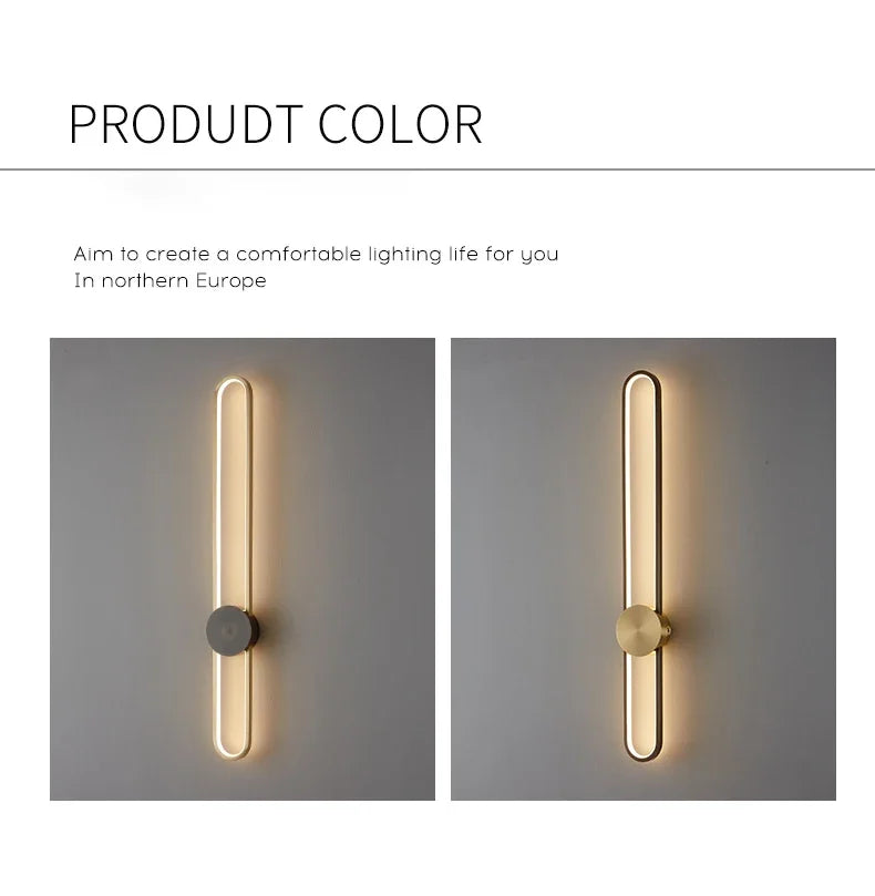 Modern Sconce LED Long Wall Light for Bedroom Living Room Surface Mounted Background Room Decor Wall Lighting Fixture