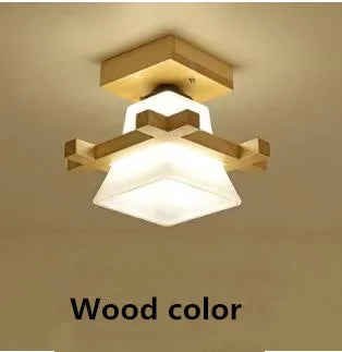Solid wood ceiling lamp balcony American Scandinavian new chinese aisle corridor light LED Ceiling Lights