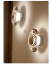 Modern Round Crystal Bedside Lamp Bedroom Living Room Italian LED Sconce Minimalist Art Circular Corridor Mirror Wall Lights