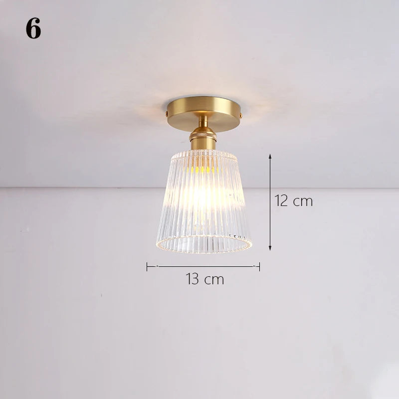 Modern Pendant Ceiling Lamp with Glass Shade for Kitchen Aisle Balcony Bedroom Home Art Deco Led Ceiling Lights Fixtures E27