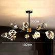 All-copper Molecular Long Crystal Chandelier Light Luxury Creative Post-modern Atmosphere Living Room LED Pendant Lights