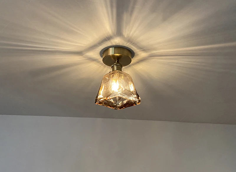 Modern Pendant Ceiling Lamp with Glass Shade for Kitchen Aisle Balcony Bedroom Home Art Deco Led Ceiling Lights Fixtures E27