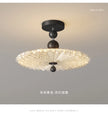 French Mid-Century Style Ceiling Lights Parlor Simple Retro Luxury Gold Resin Pleated Master Bedroom Room Decoration LED Fixture