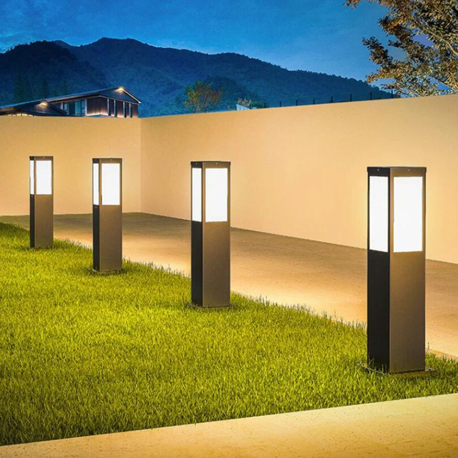 E27 Outdoor Path Light 40/60/80CM Pathway Post Light Waterproof Landscape LED Bollard Lighting Garden Backyard Lantern Lawn Lamp