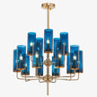Nordic LED Glass Chandelier Blue/Amber Modern Hanging Lamp Suspension Living Dining Bedroom Pendant Lighting Fixtures
