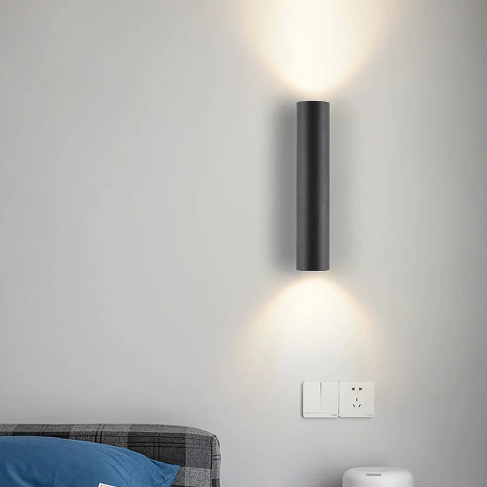 Minimalist Double Headed Cylindrical Wall Lamp Modern Indoor Lamps Background Wall Hallway Bedroom Light Up and Down Luminous