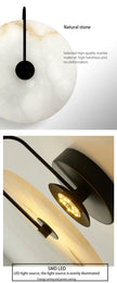 Modern LED Marble Wall Sconce Light Fixture Alabaster Lamp Living Room Bedroom Bedside Home Art Decoration Stone Decor Indoor