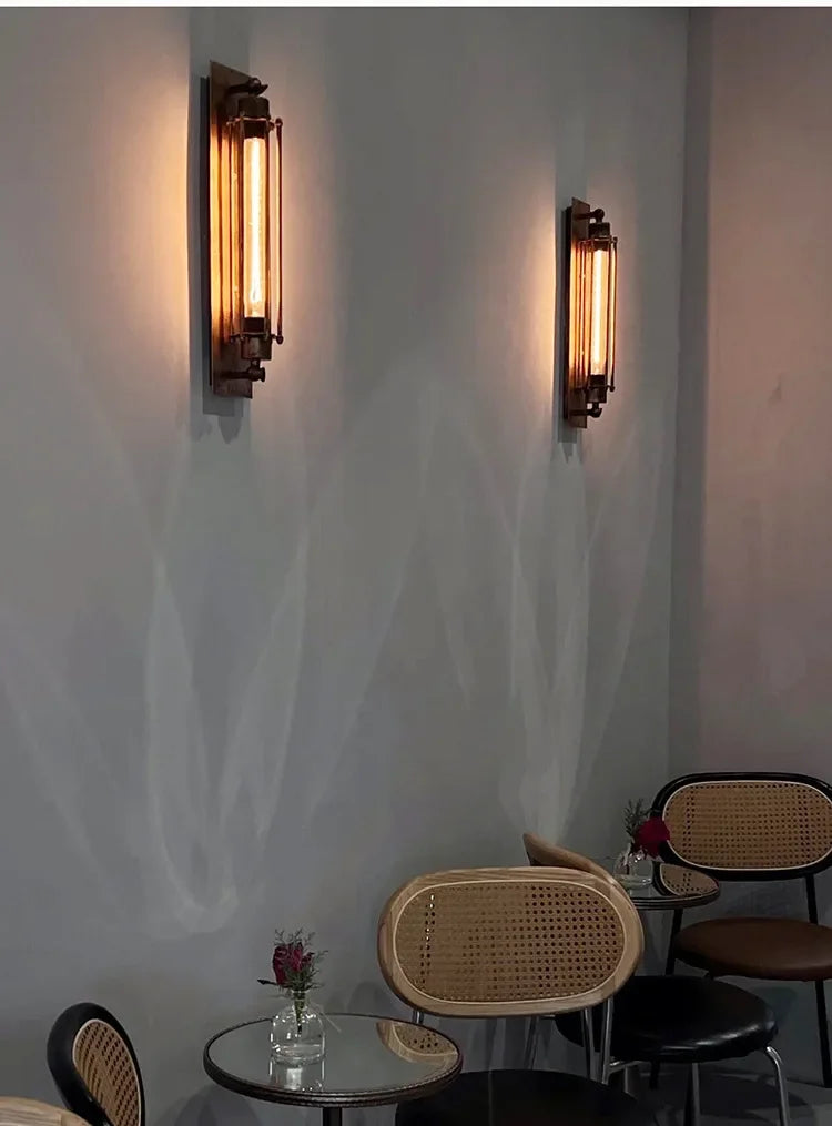 American Flute Wall Lamp Unique LOFT Restaurant Bar Grill Hallway Iron Wall Light Rustic Industrial Decor Edison Bulb Fixture