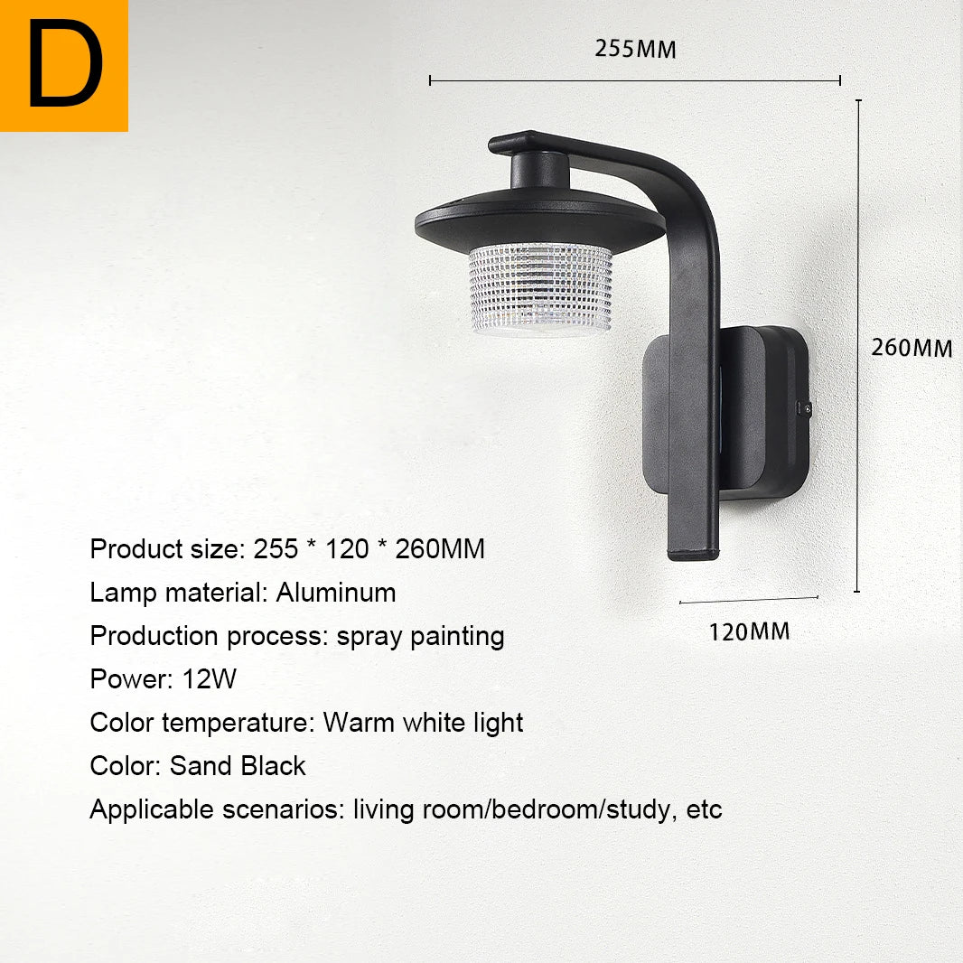 Waterproof LED Wall Light Creative Wall Light IP65 Courtyard Corridor Wall Decoration Modern Garage Balcony Atmosphere Light