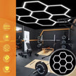Garage honeycomb hexagonal LED white light super bright 6500K color temperature installed on the ceiling, suitable for garages