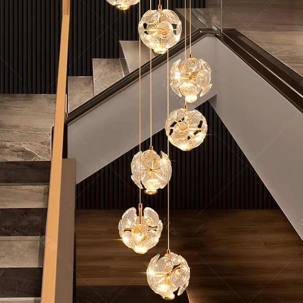 Modern home decoration crystal chandelier, stair Pendant lamp, living room Pendant lights, interior lighting