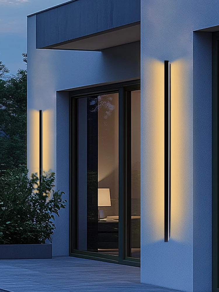 LED Lighting Wall Lamp IP65 Garden AC Long Wall Light Outdoor Waterproof Modern Long Strip 85-256v OutdoorDecoration