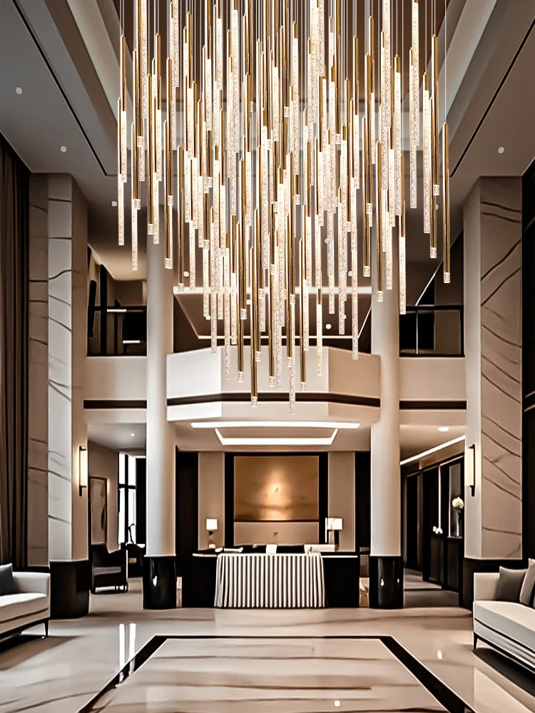 Hotel lobby LED Chandelier Villa hall Living room Crystal Chandeliers Customable High Ceilings Chandelier