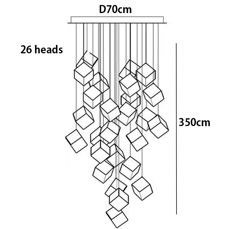 Nordic home decoration, stair chandelier, living room and dining room Pendant lights, ceiling light, indoor lighting