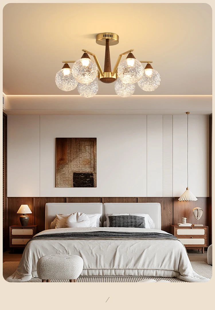 Modern LED Glass Ball Chandeliers Living Room Dining Table Salon Chandelier Bedroom Ceiling Chandelier Home Decoration Lighting