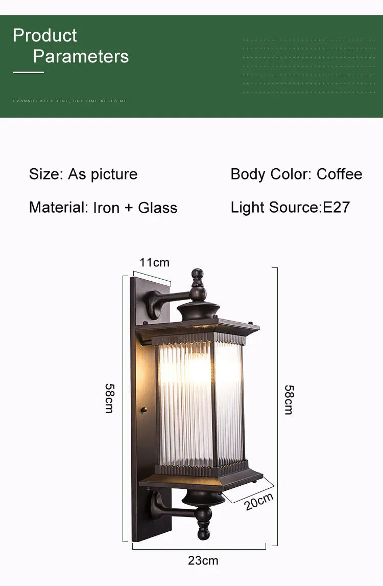 Retro Waterproof Outdoor Wall Lamp European Balcony Villa Garden Wall Light Courtyard Exterior Wall Lamp Corridor Aisle Lighting