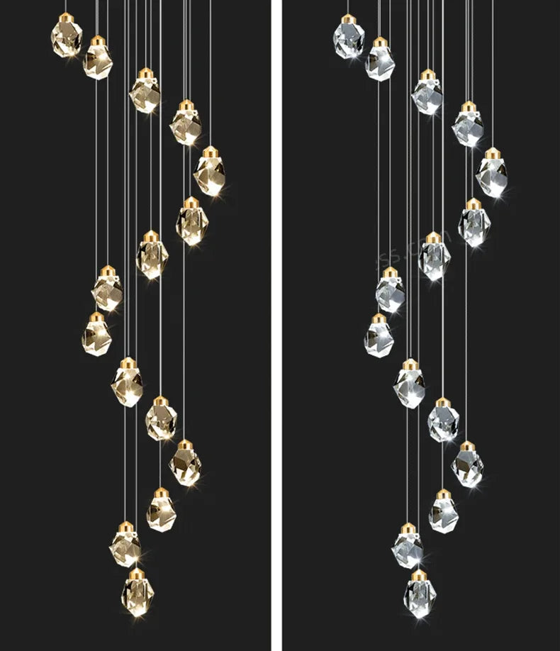 Modern home decoration crystal chandelier, stair Pendant lamp, living room Pendant lights, interior lighting