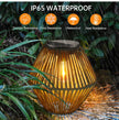 Outdoor Solar Rattan Lanterns, Waterproof Hanging Boho Solar Lights for Garden, Patio, Yard, Porch Decorative Lighting