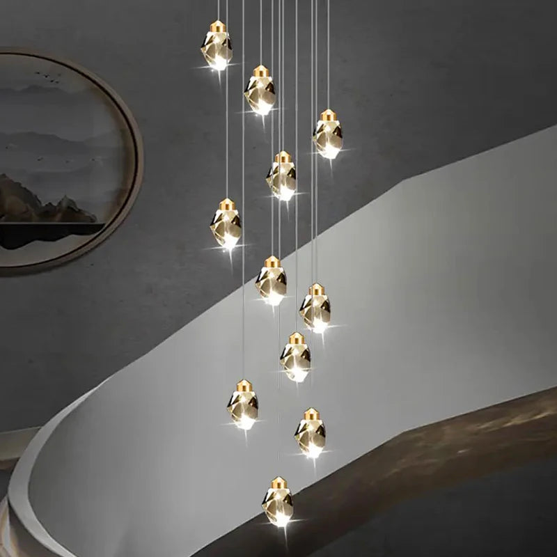 Modern home decoration crystal chandelier, stair Pendant lamp, living room Pendant lights, interior lighting