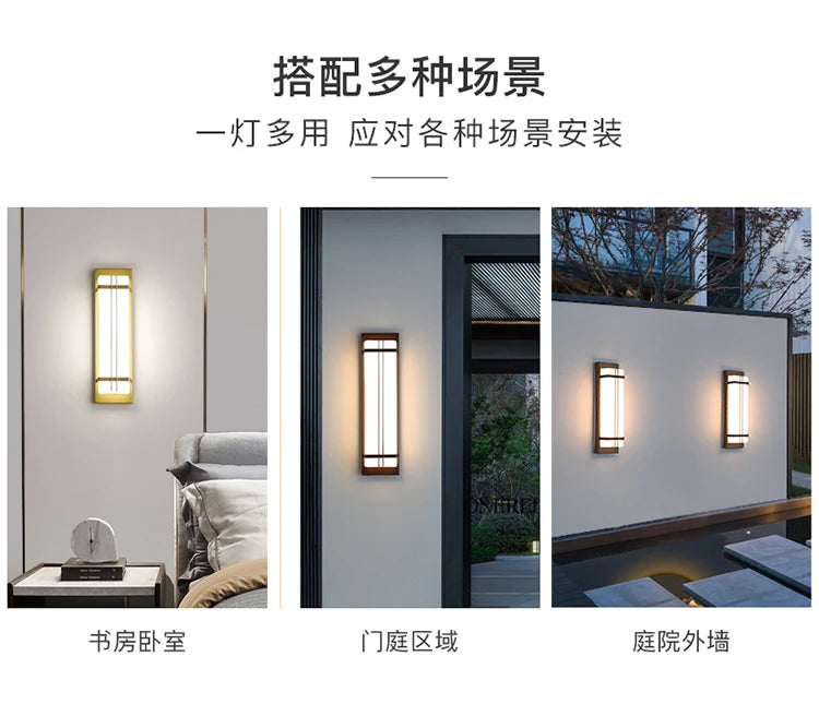 Outdoor wall lamp waterproof wall lamp Internet celebrity creative balcony aisle stairs bedroom living room new Chinese