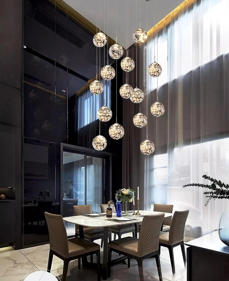 New models Nordic Home Decoration Stair Chandelier Living room and Dining room Pendant Lights Ceiling light indoor Lighting