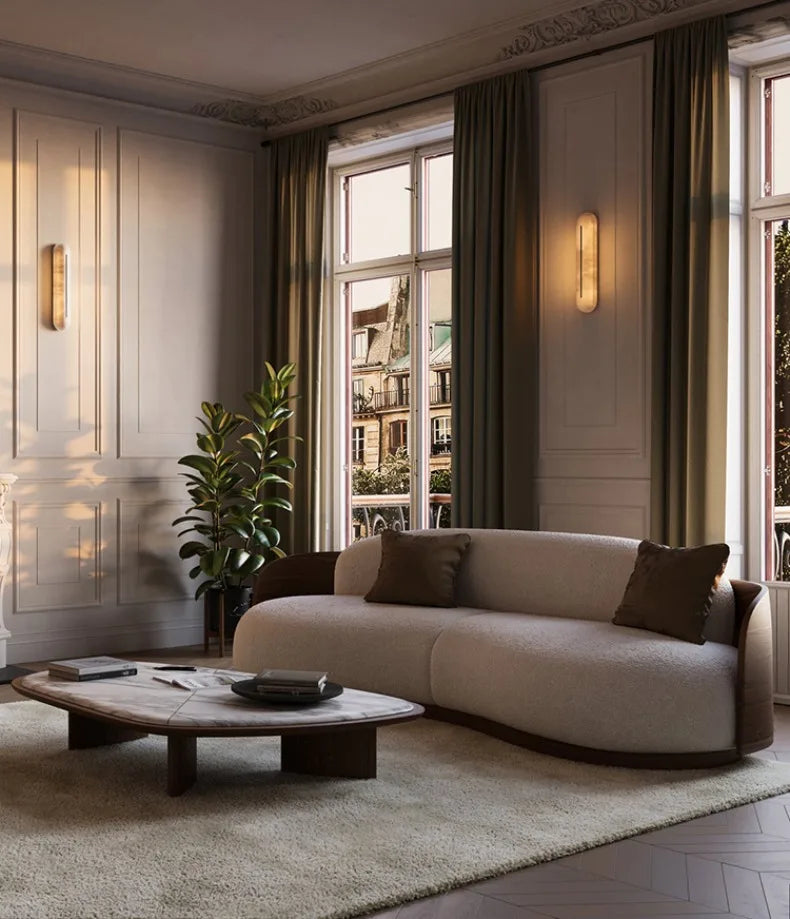 Italian Wall Lamp Natural Marble Bedside LED Light for Bedroom Villa Entryway Hallway Living Room Indoor Decorative Lighting