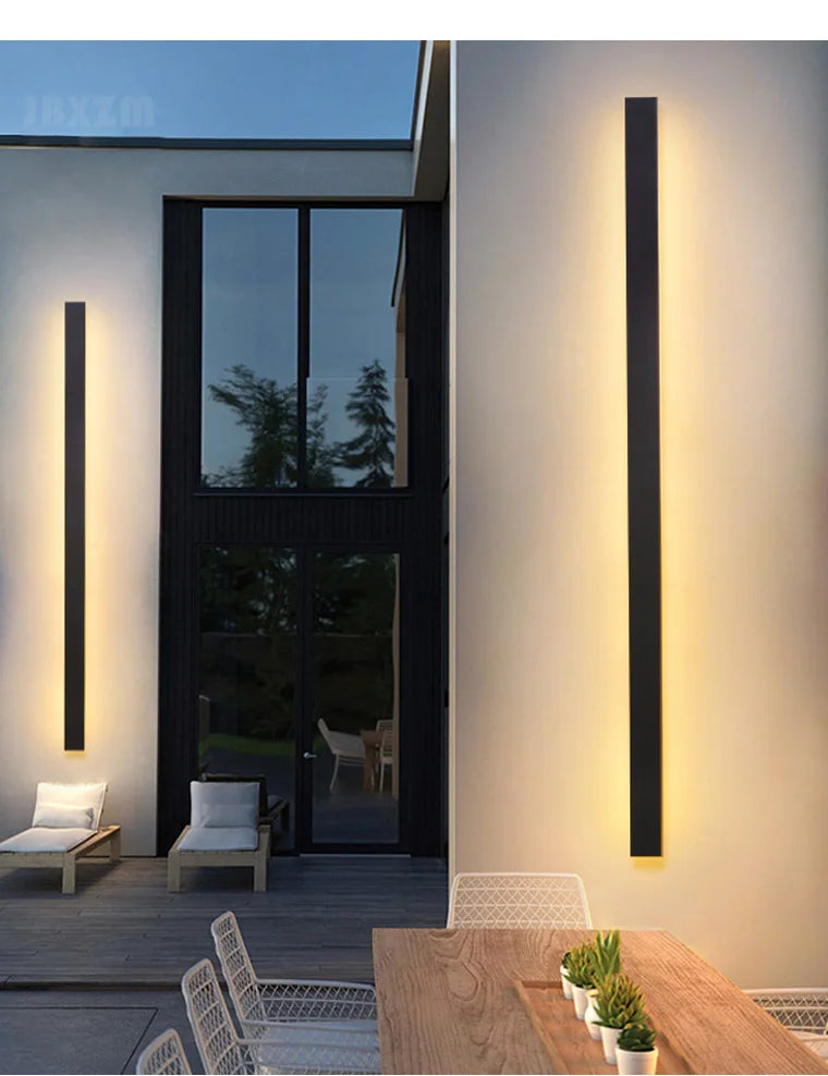 IP65 waterproof wall lamp minimalist led outdoor wall lamp black balcony terrace outdoor wall villa garden wall washer lamp