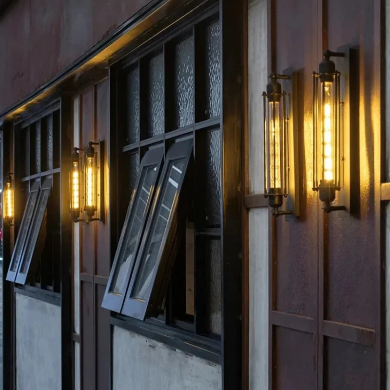 American Flute Wall Lamp Unique LOFT Restaurant Bar Grill Hallway Iron Wall Light Rustic Industrial Decor Edison Bulb Fixture