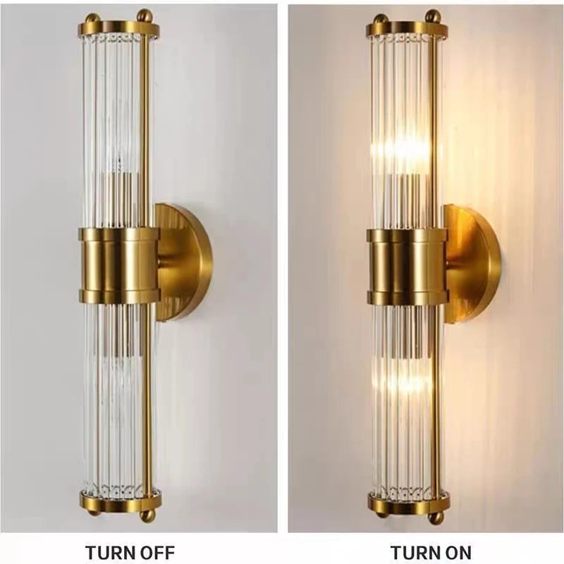 Modern Crystal Led Brass Wall Light Bedroom Living Room Corridor Dining Room Lighting Decoration Indoor Decoration Wall Lamps