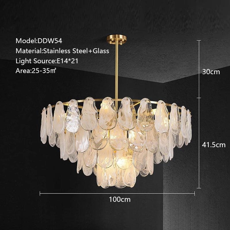 Cream Style Chandelier Lighting Fixtures Furniture Luxurious Living Room Decoration Glass Cloud Chandelier Simple And Modern